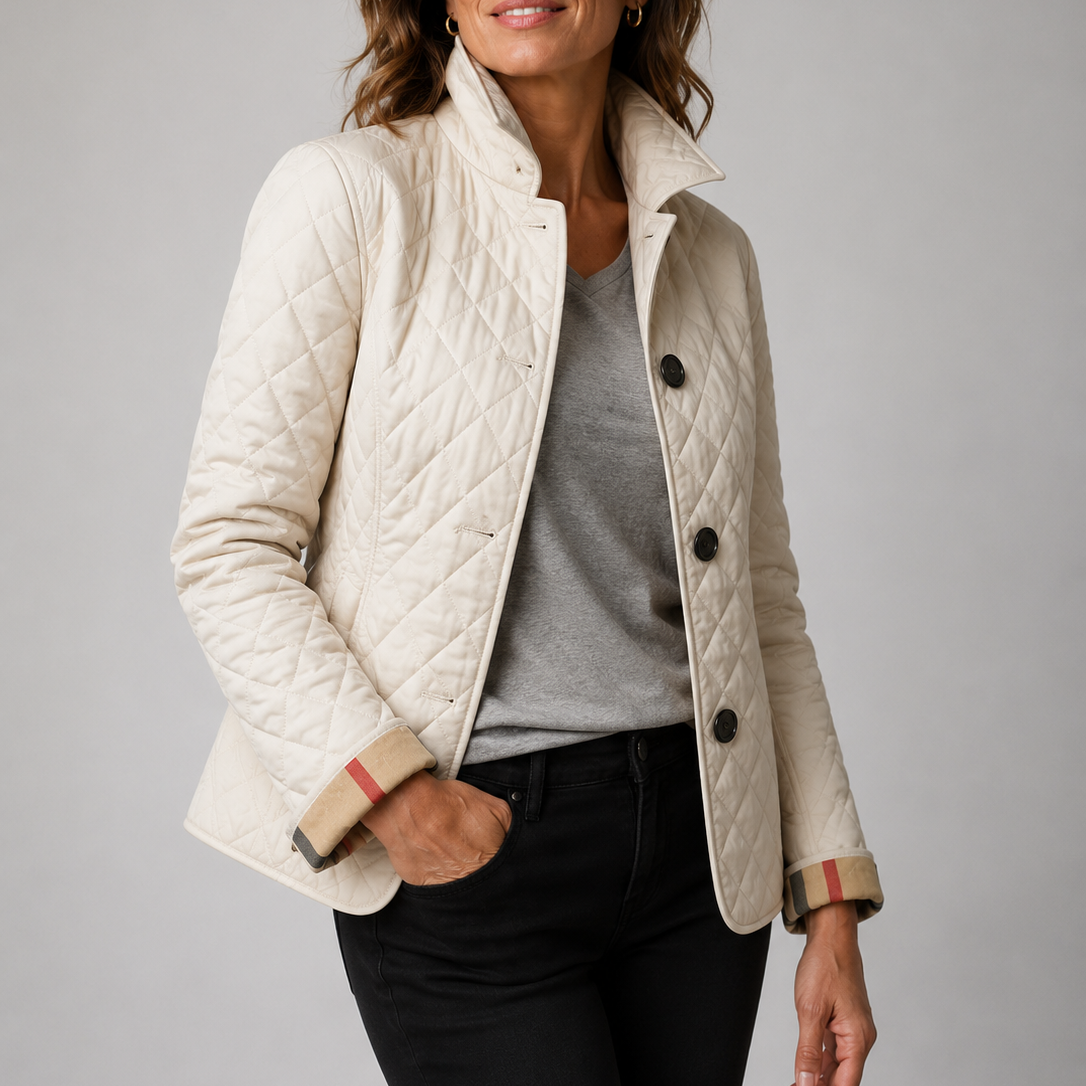 Simone Quilted Jacket - Beige