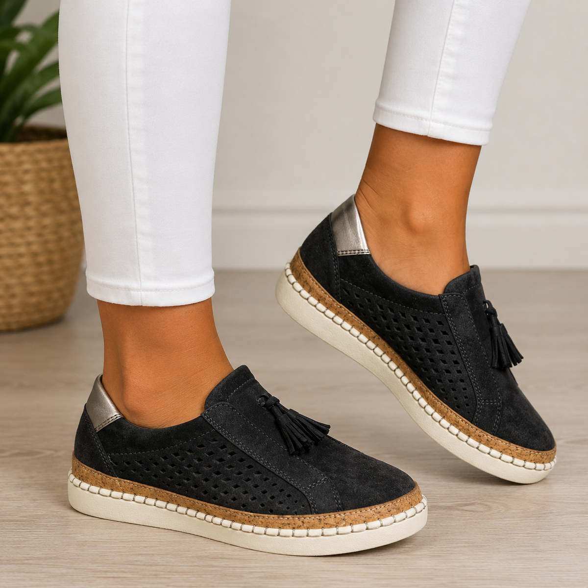 Cordelia Orthopedic Comfort Moccasins in Black