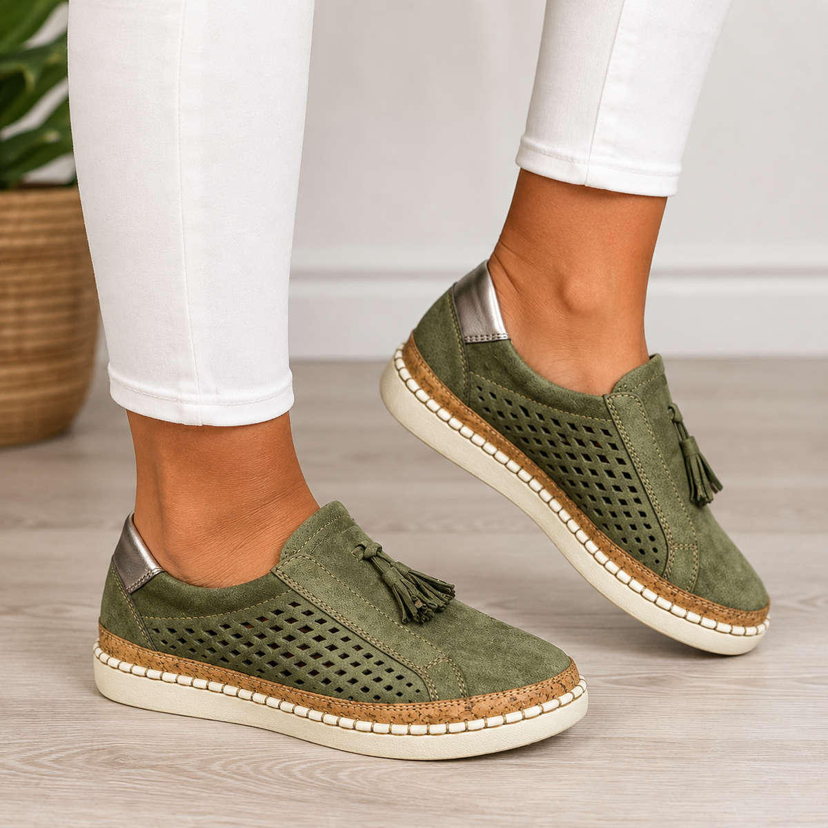 Cordelia Orthopedic Comfort Moccasins in Green