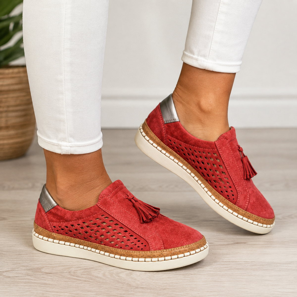 Cordelia Orthopedic Comfort Moccasins in Red