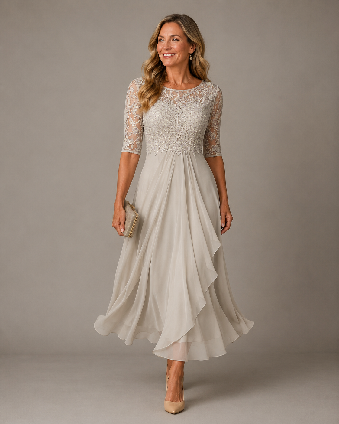 Rose Midi Dress - White