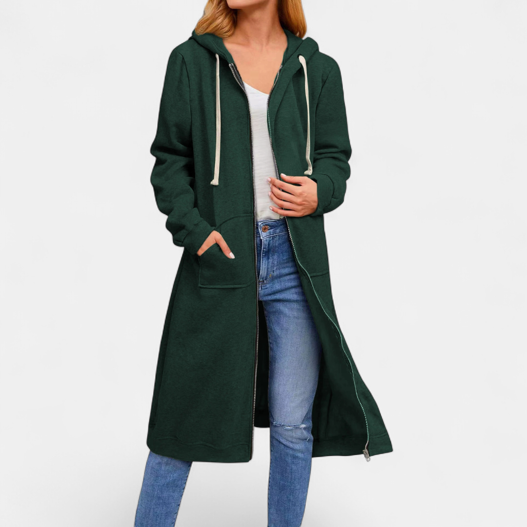 LENNIE™ – Cozy Zip-Up Longline Cardigan