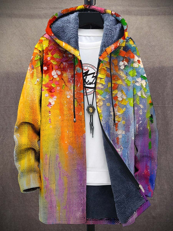 Marlene Artful Hooded Cardigan in Rainbow