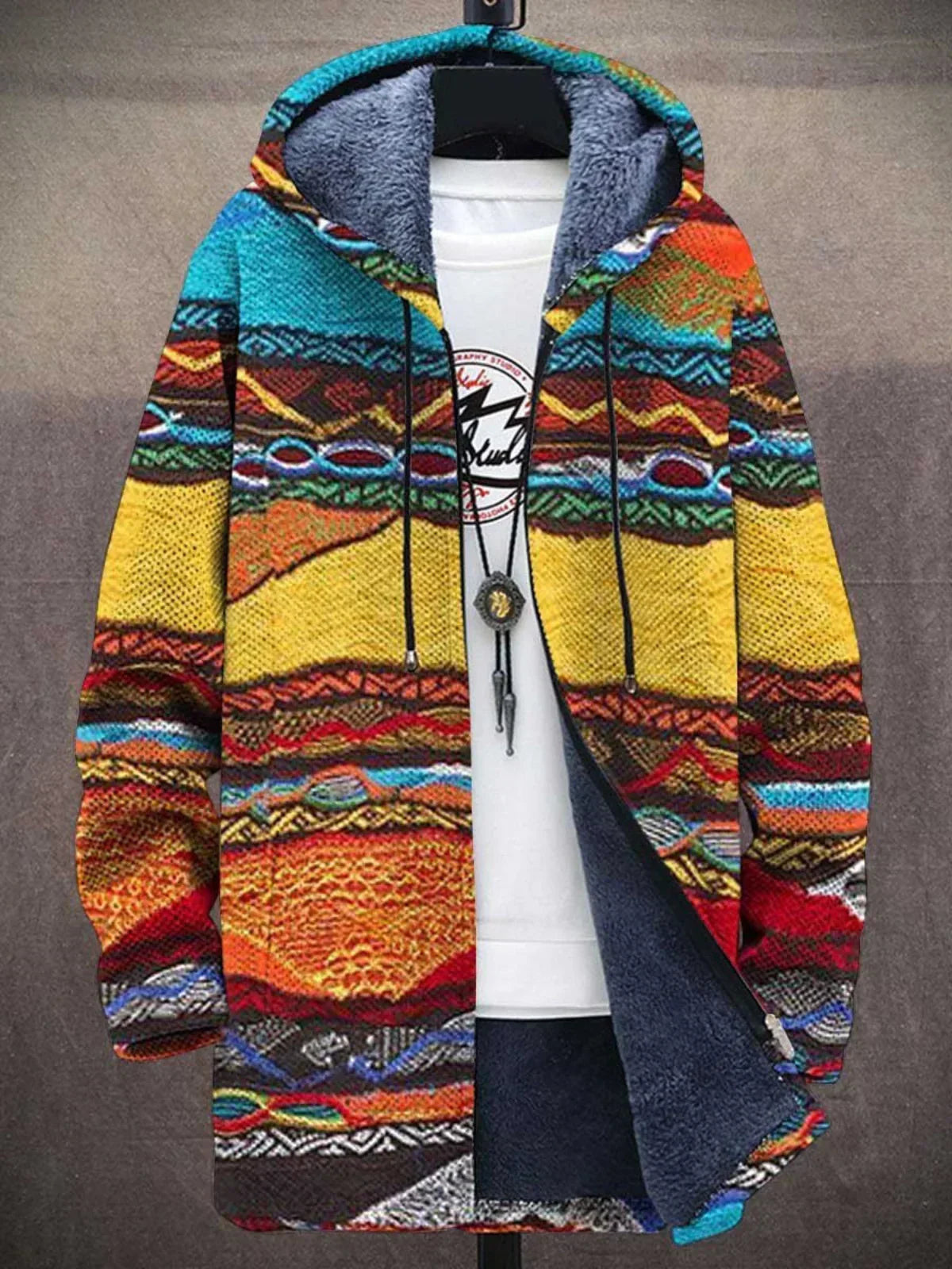 Marlene Artful Hooded Cardigan in Retro