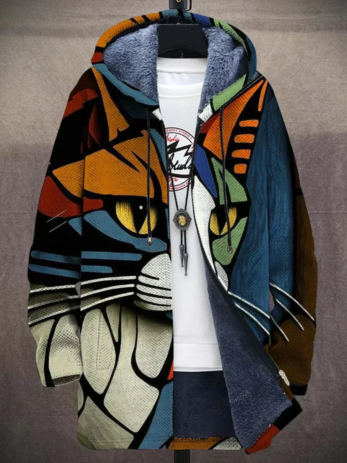 Marlene Artful Hooded Cardigan in Cat