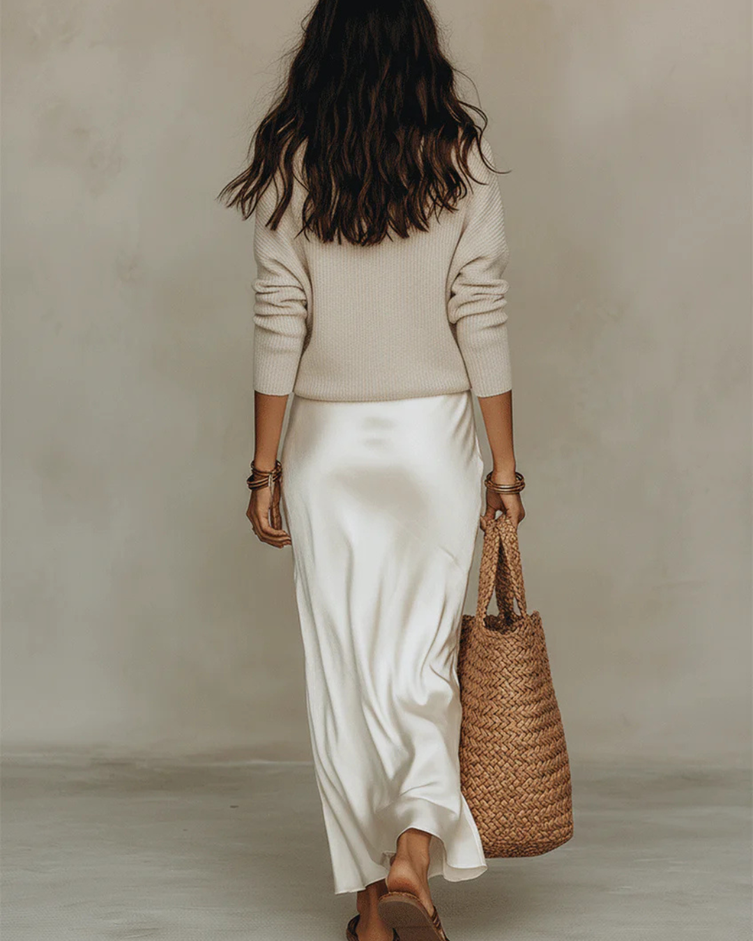 Kimberly | Midi Satin Dress with Included Sweater