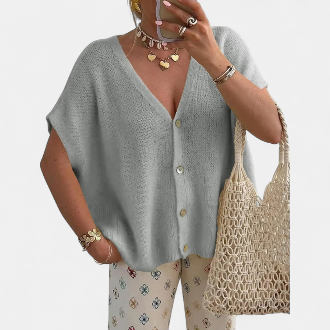 HAZEL™ – Relaxed V-Neck Knit Cardigan