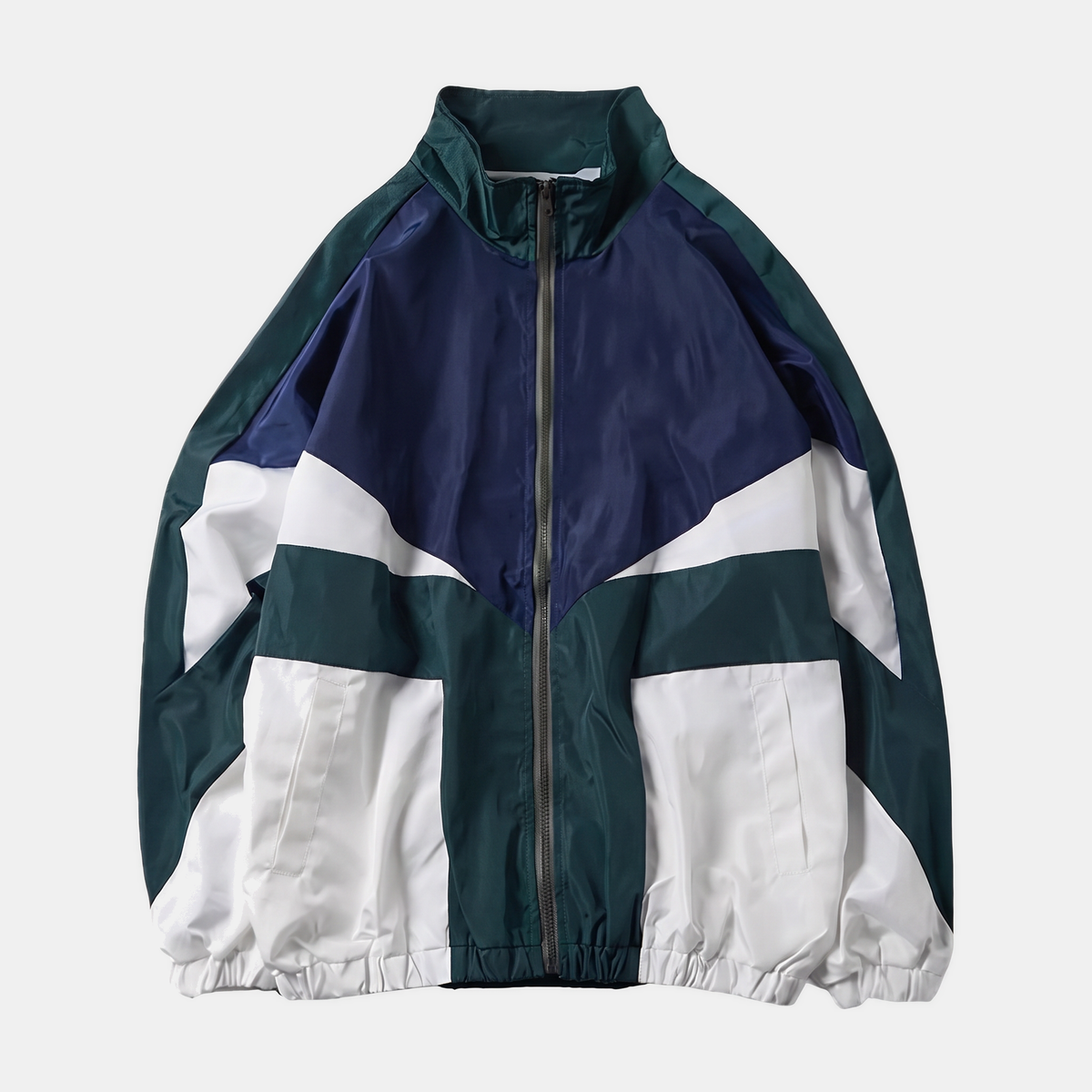 Women's Colour Block Windbreaker Track Jacket Oversized