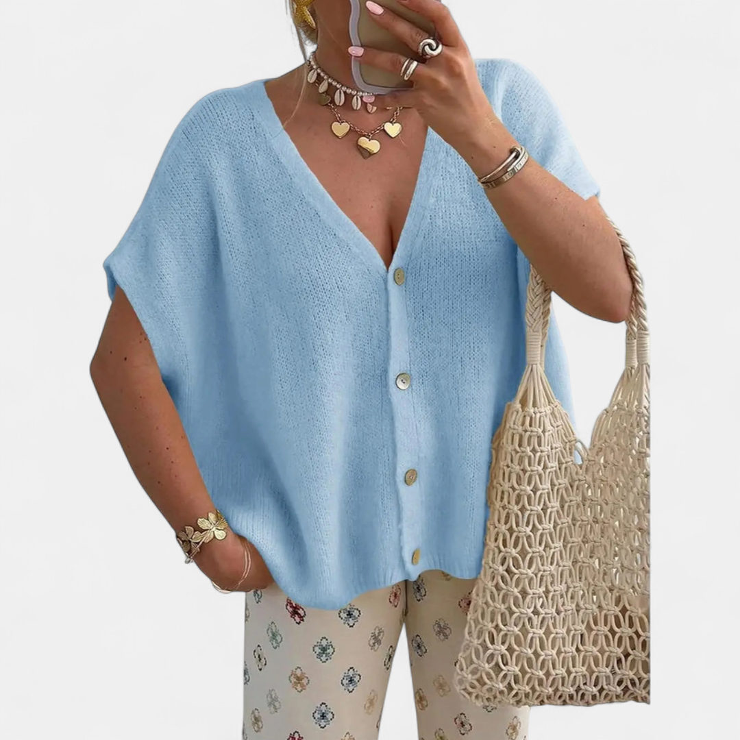 HAZEL™ – Relaxed V-Neck Knit Cardigan