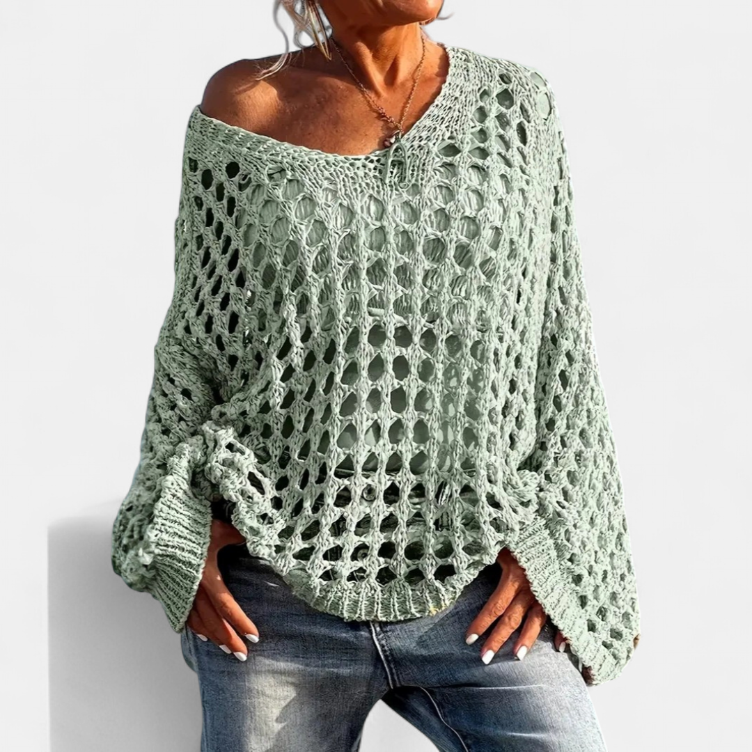 SOLÈNE™ – Sexy Open-Knit Beach Cover-Up
