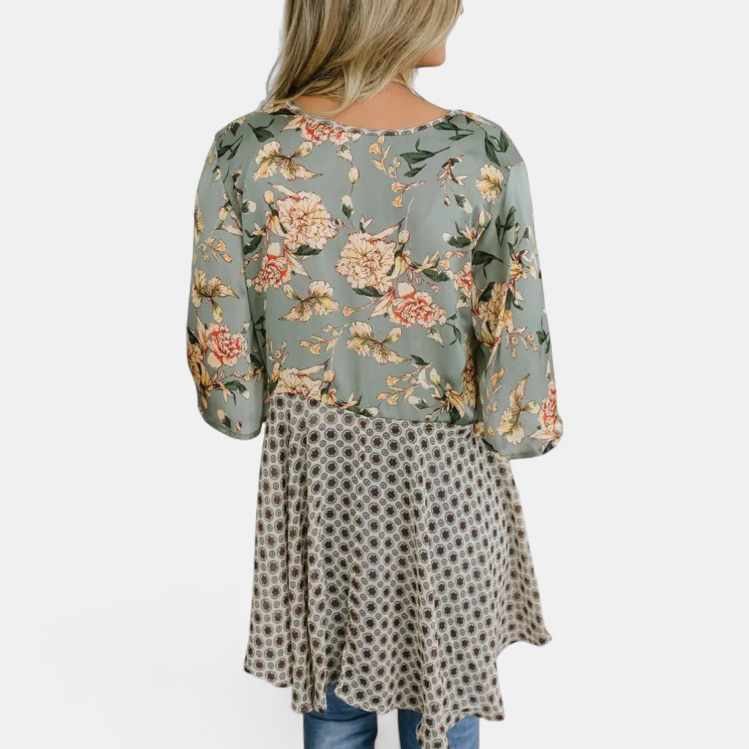 SERAPHINA™ – Floral Boho Ruffle Kimono Cardigan