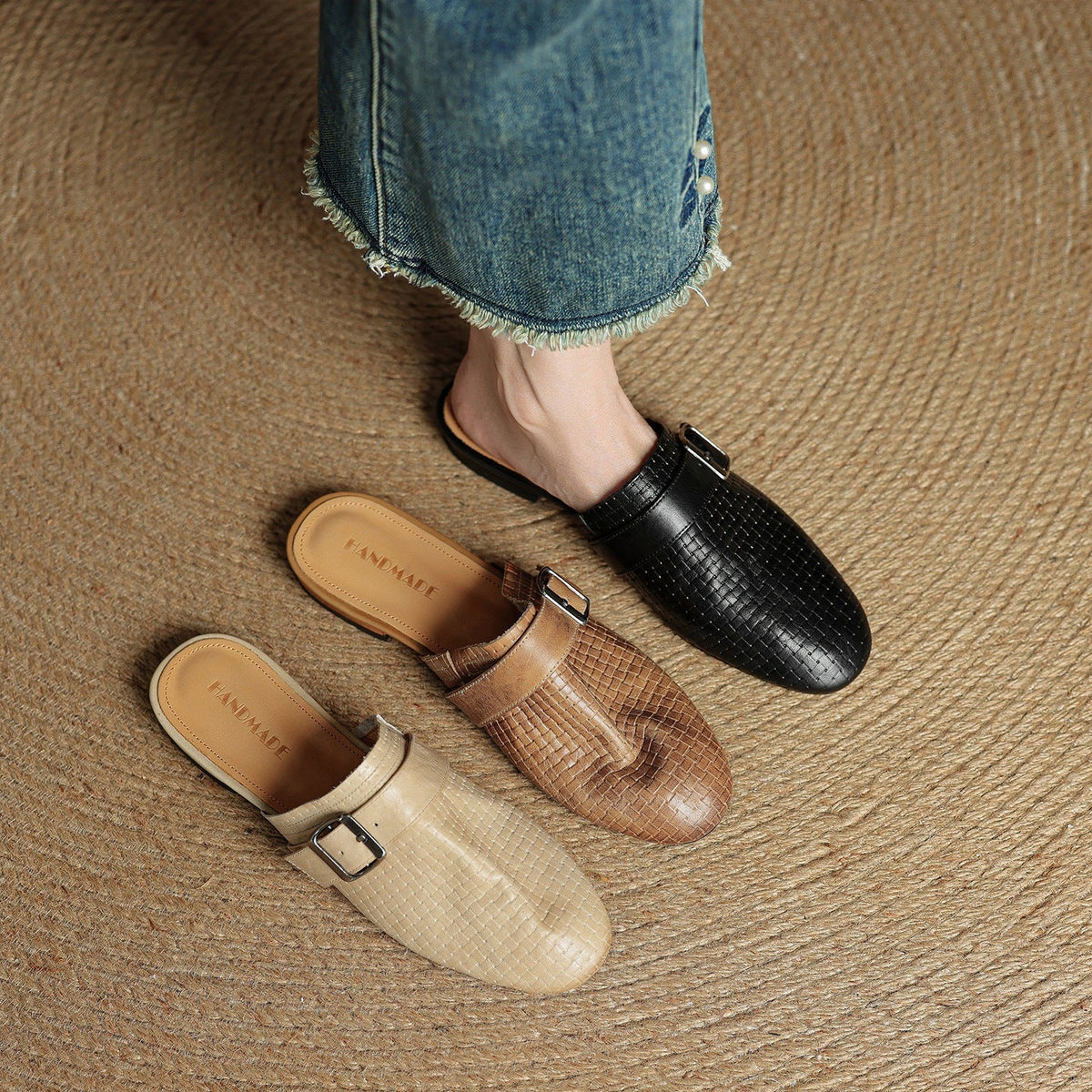 Emrie Genuine Leather Mules