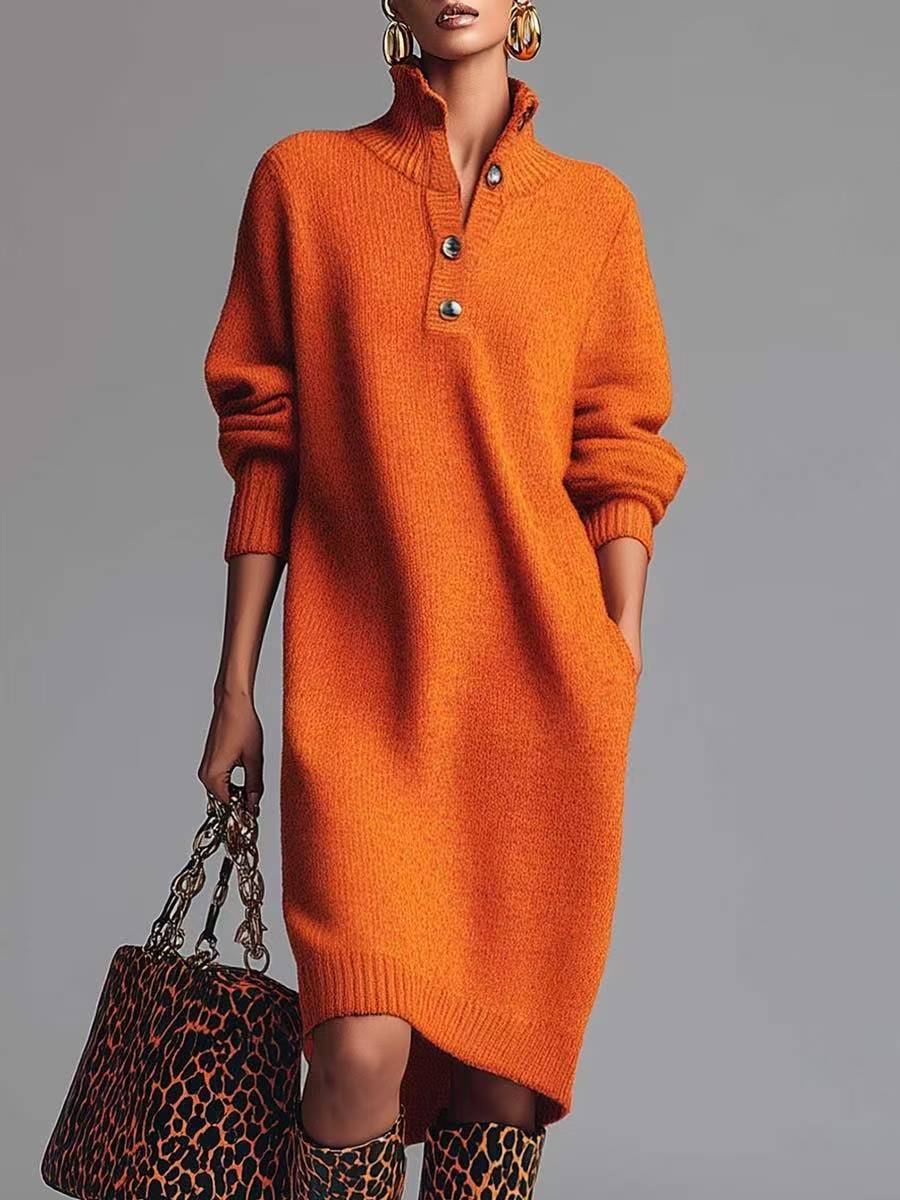 Marnie Jumper Dress Orange