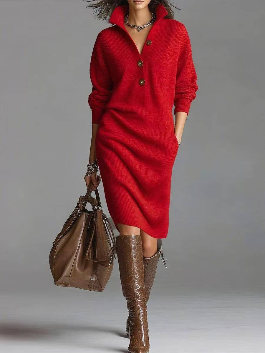 Marnie Jumper Dress Red