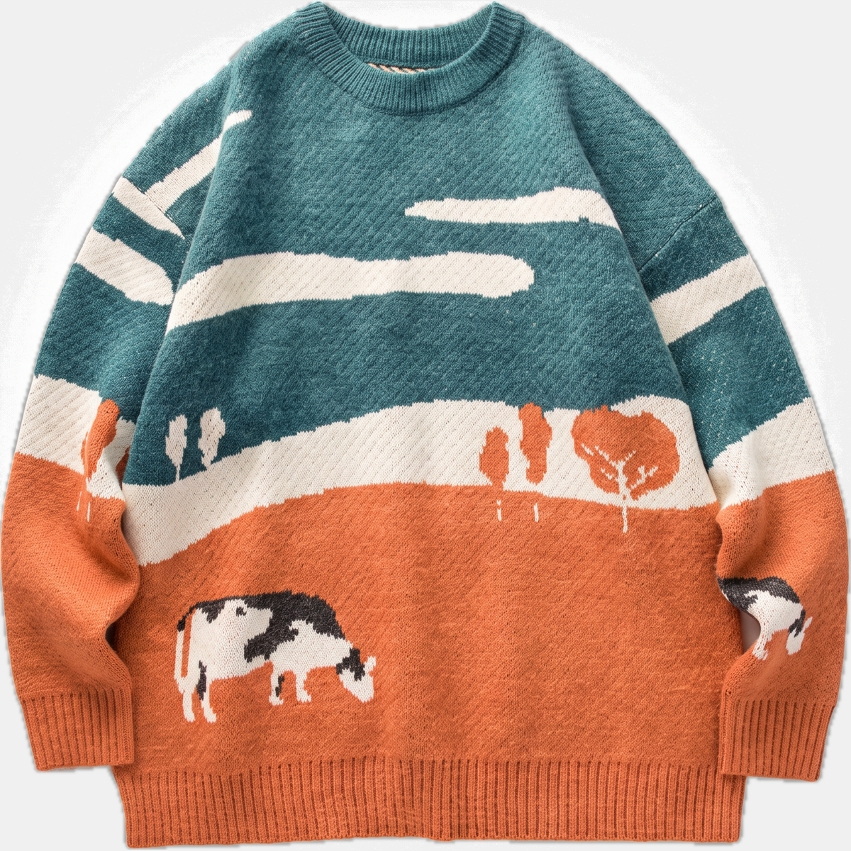 Women's Oversized Intarsia Knit Sweater