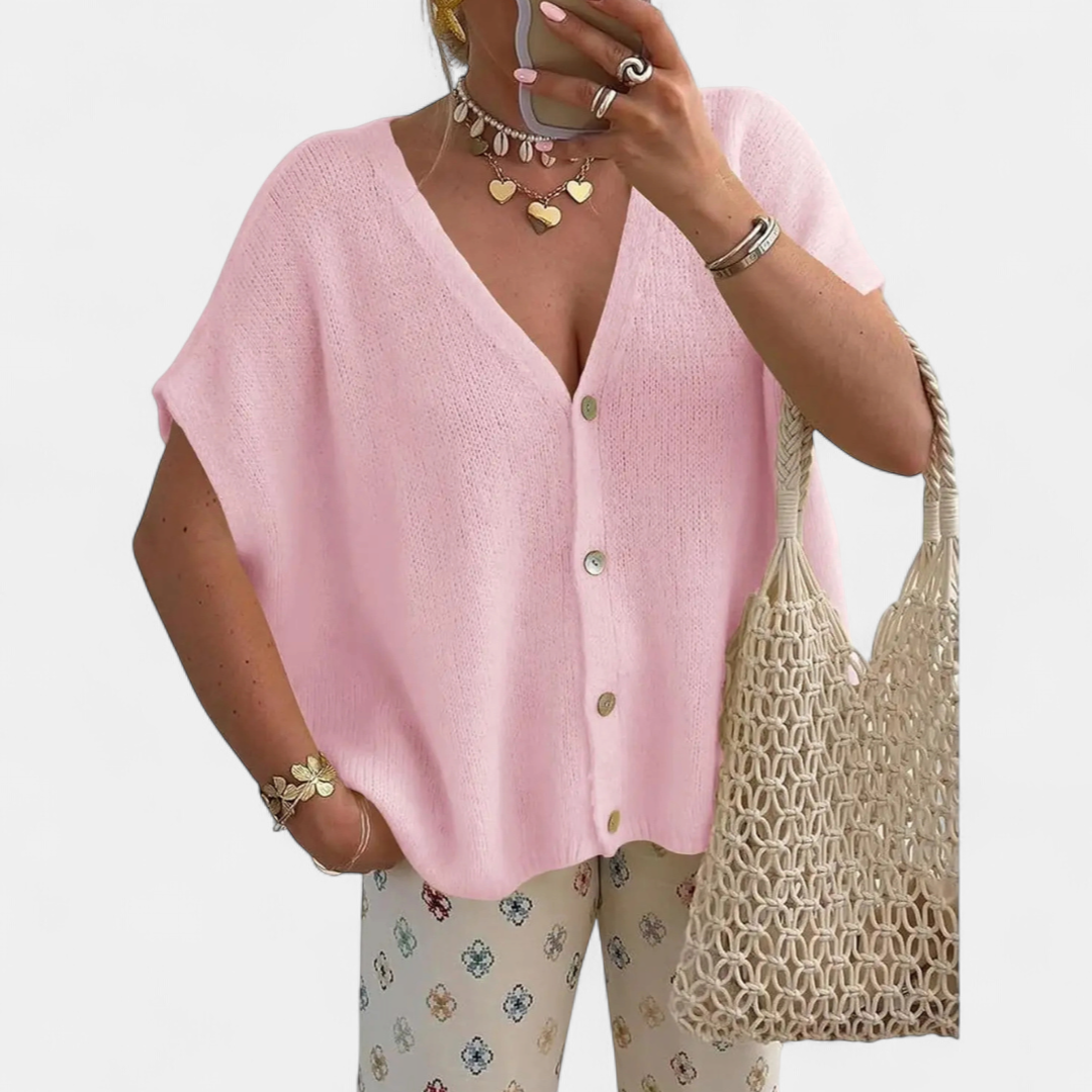 HAZEL™ – Relaxed V-Neck Knit Cardigan