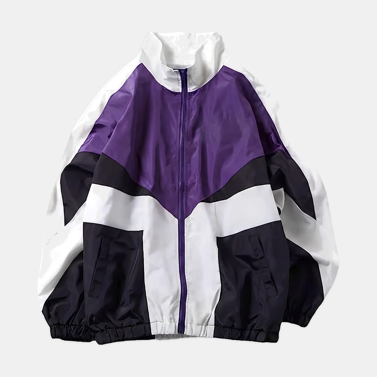 Women's Colour Block Windbreaker Track Jacket Oversized