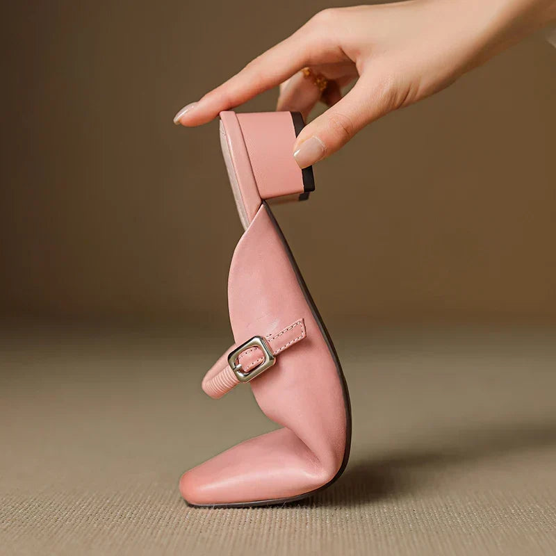 Kera Genuine Leather Mary Jane Mules