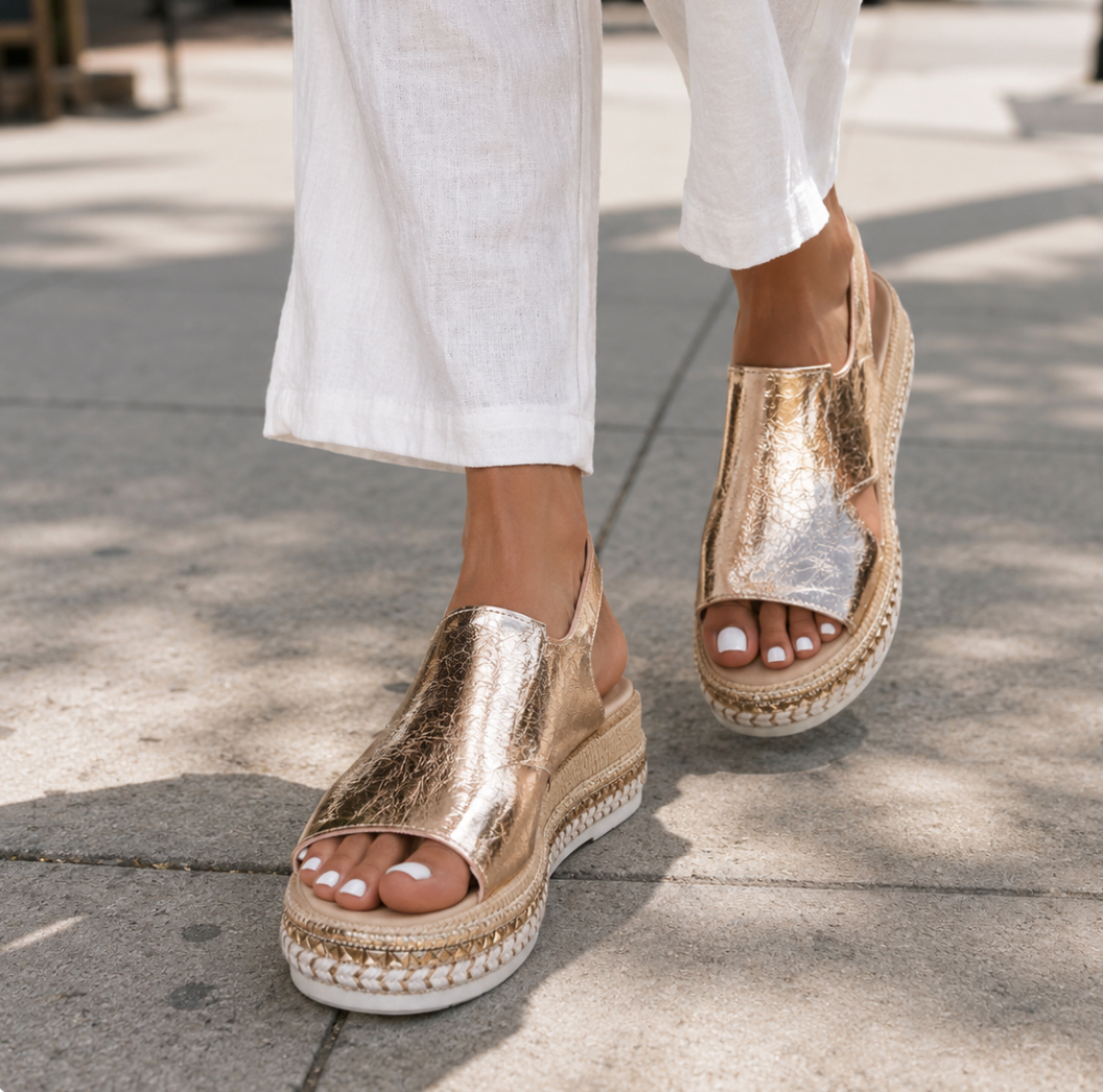 Jolene Orthopedic Comfort Sandals - Gold