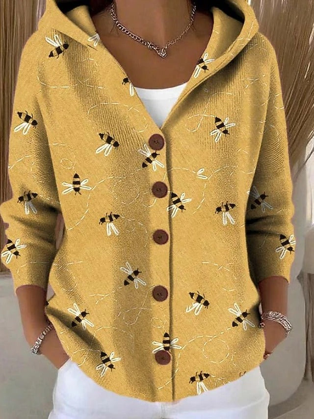 Rosalind | Elegant  Button Hooded Sweater