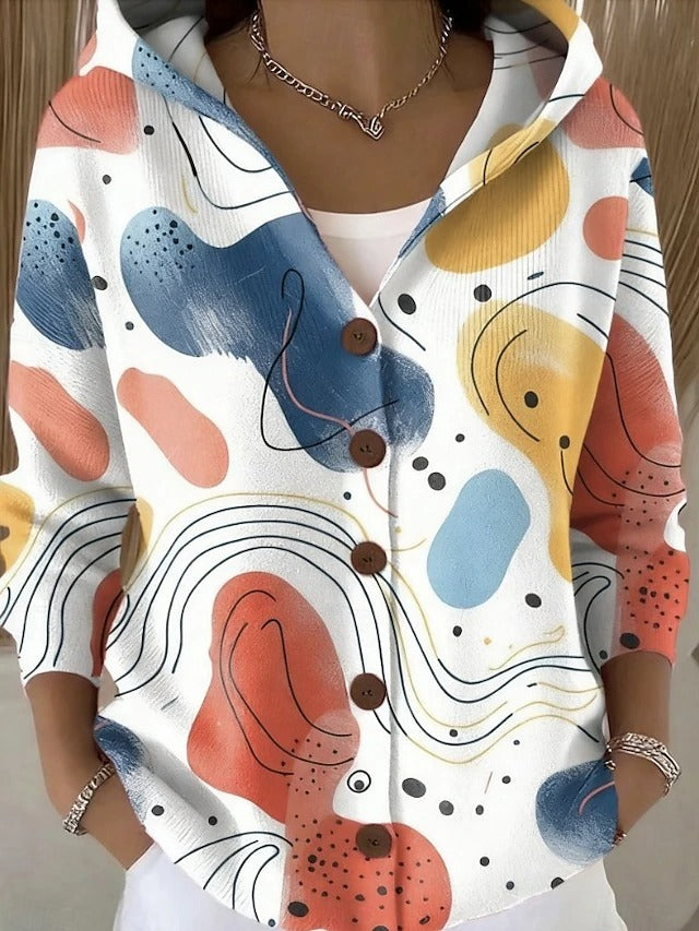 Rosalind | Elegant  Button Hooded Sweater