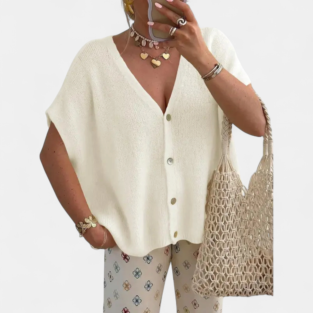 HAZEL™ – Relaxed V-Neck Knit Cardigan