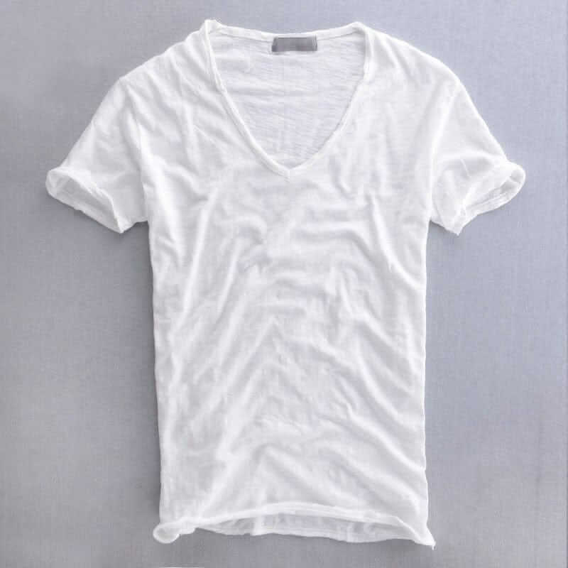 Slub-Cotton V-Neck