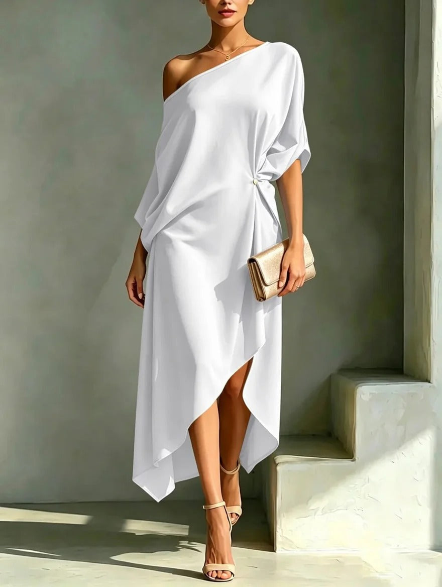 Camila Asymmetrical Dress White