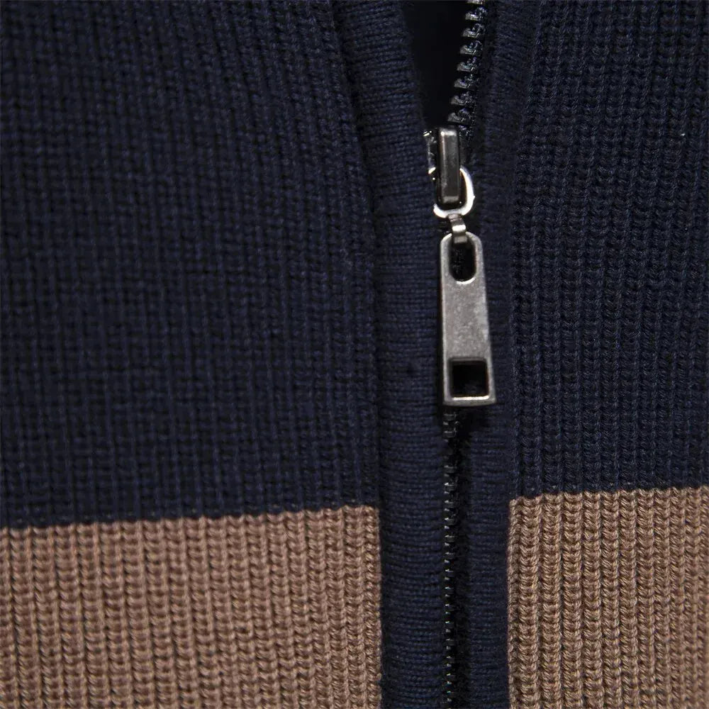 Colorblock Zip Cardigan