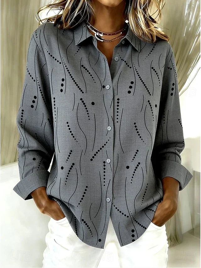 Delphine Blouse - Dotted Line Gray