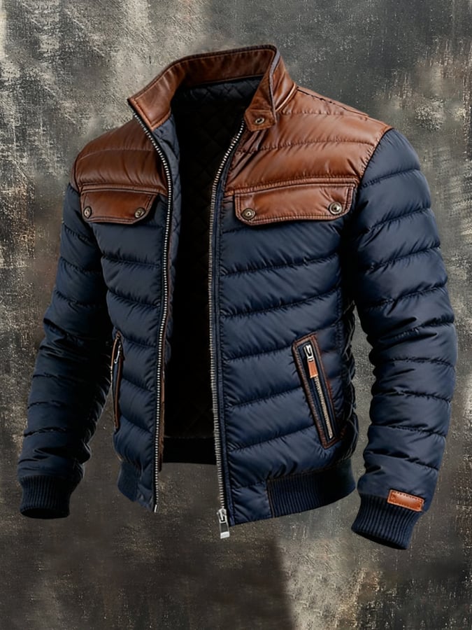 Alec – Quilted Jacket with Leather Accents
