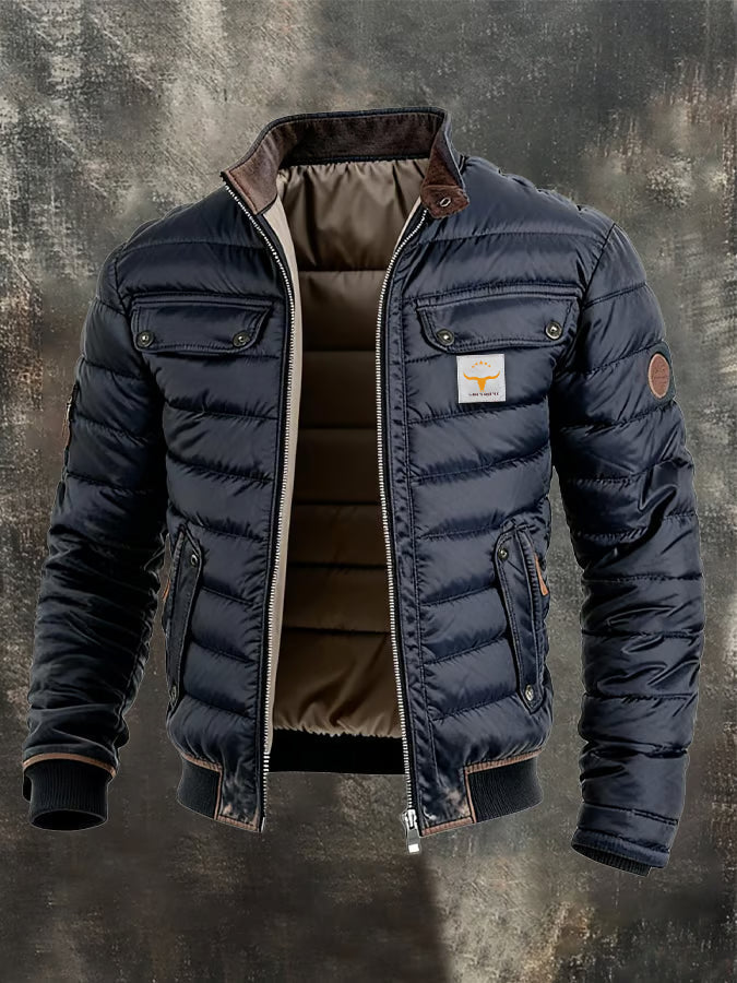 Zac – Retro Quilted Leather Jacket