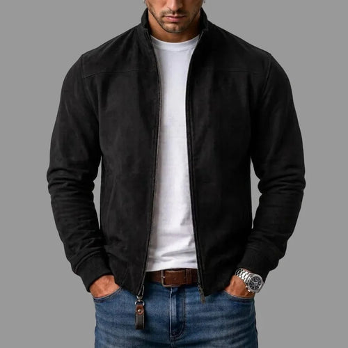 André Ferran Suede Bomber Jacket