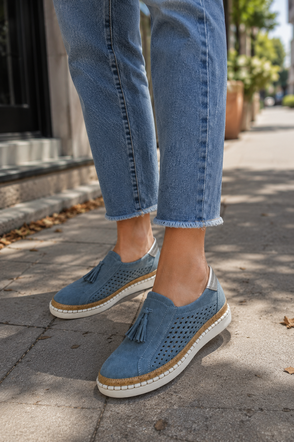 Cordelia Orthopedic Comfort Moccasins in Blue
