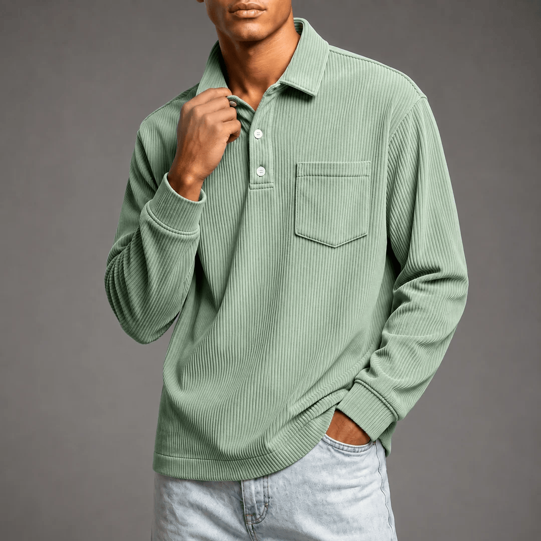 André Ferran Corduroy Polo Sweater