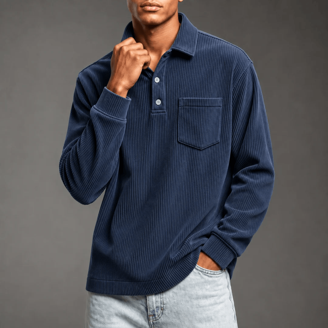 André Ferran Corduroy Polo Sweater