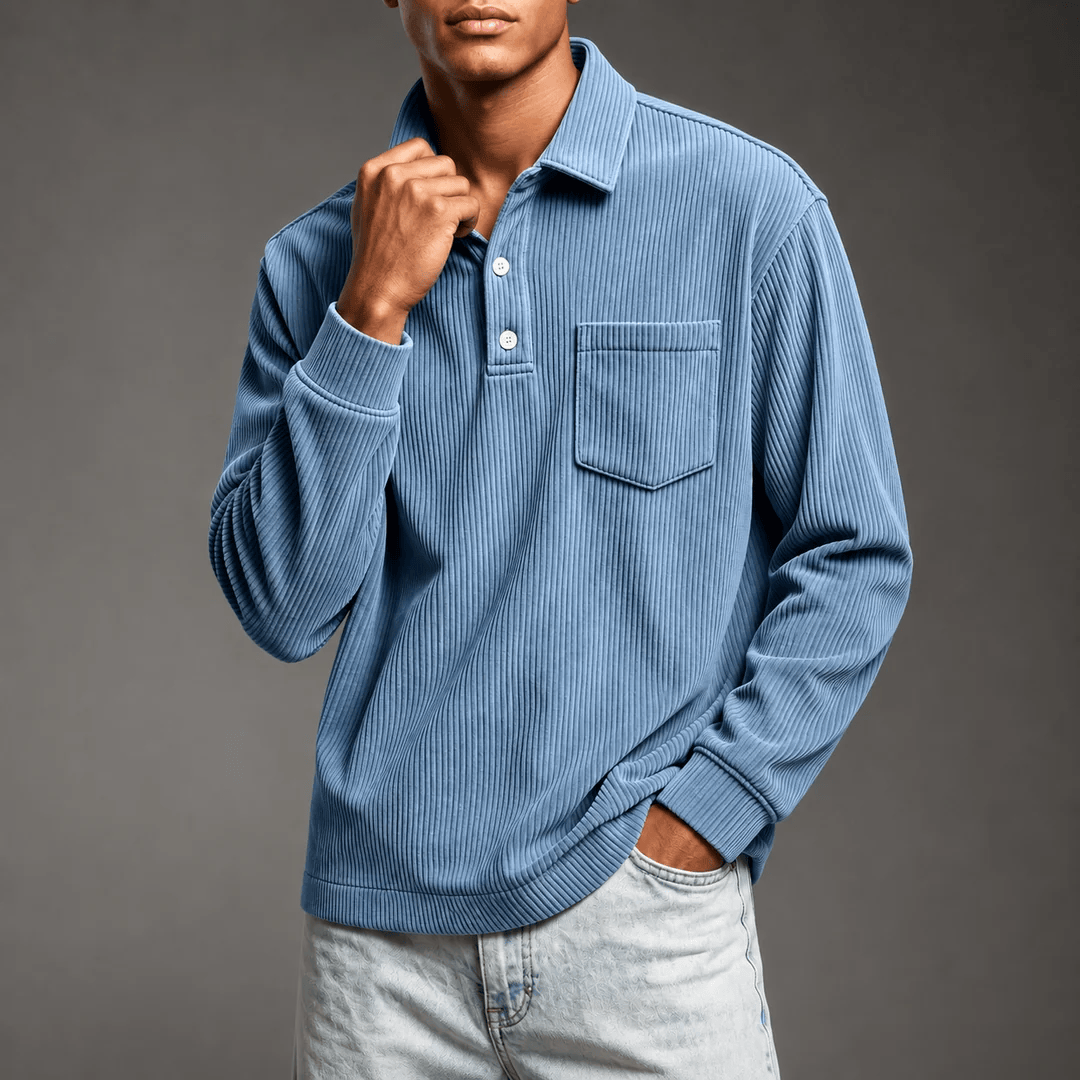 André Ferran Corduroy Polo Sweater