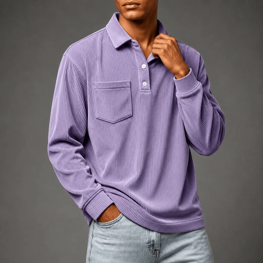 André Ferran Corduroy Polo Sweater