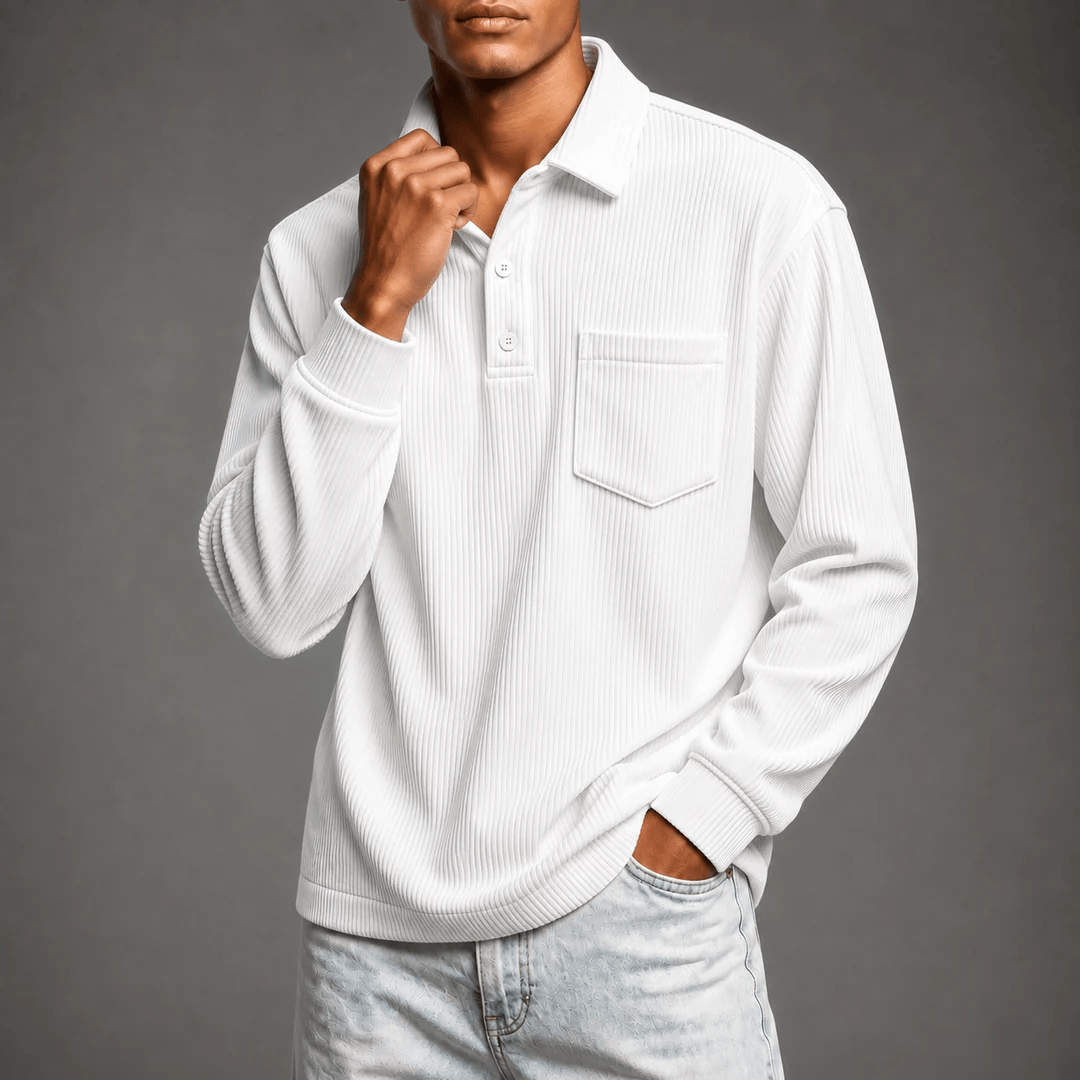 André Ferran Corduroy Polo Sweater