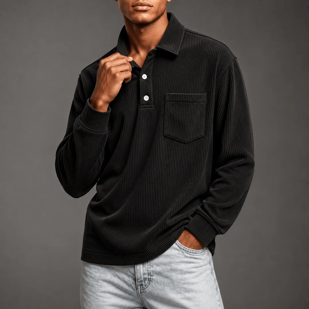 André Ferran Corduroy Polo Sweater