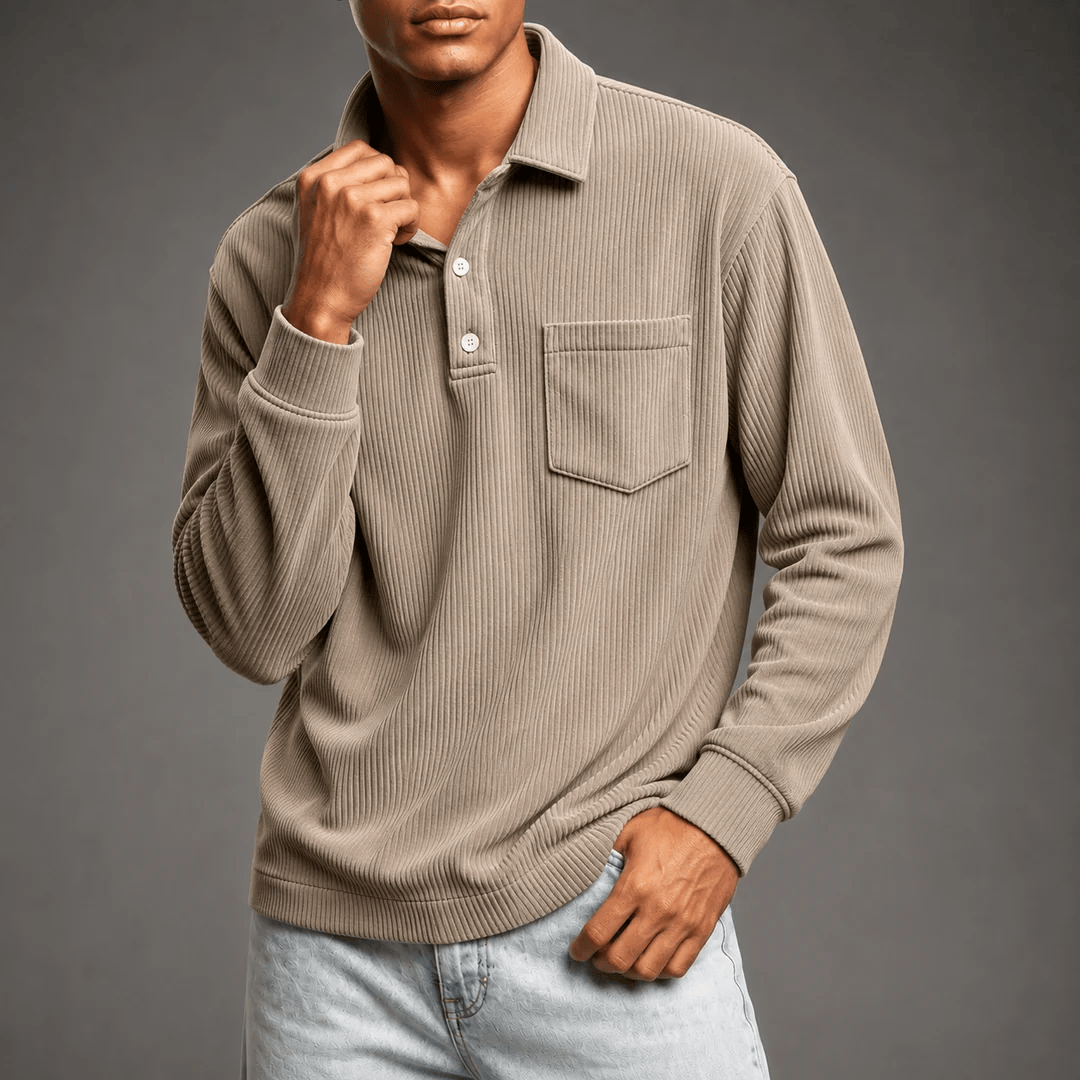 André Ferran Corduroy Polo Sweater