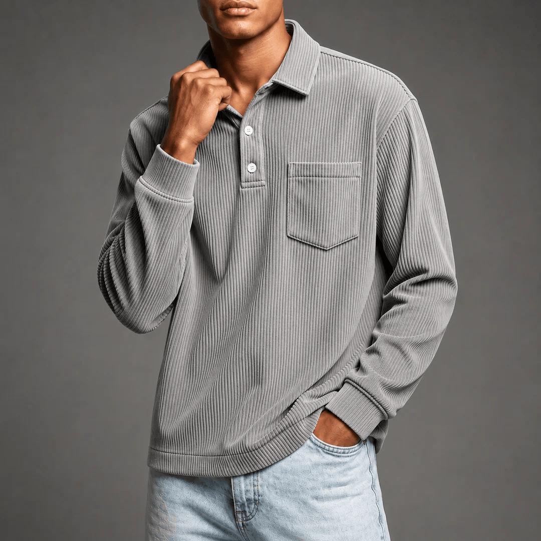 André Ferran Corduroy Polo Sweater