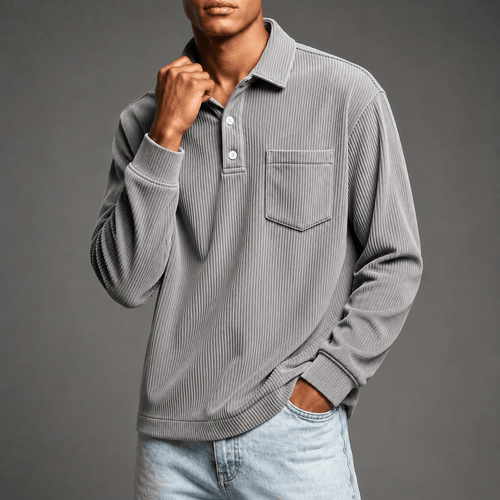 André Ferran Corduroy Polo Sweater