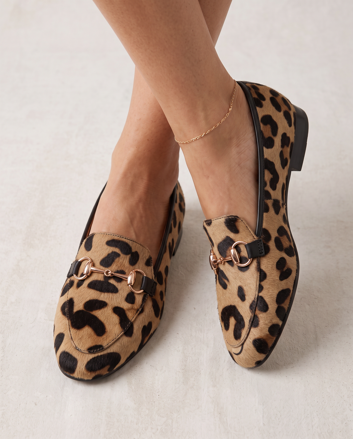 Loretta Leopard Loafers with Gold Bit