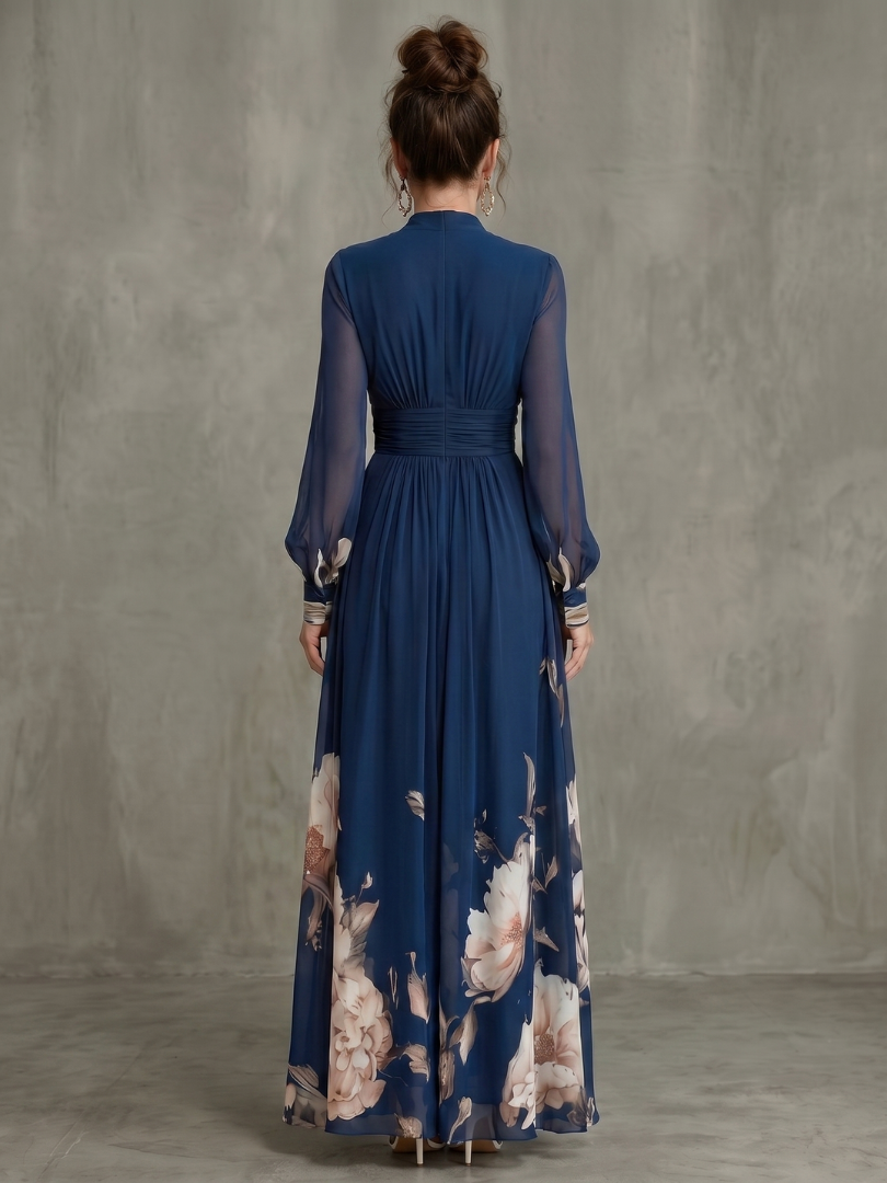Marissa Floral Hem Sheer Sleeve Maxi Dress detail 3