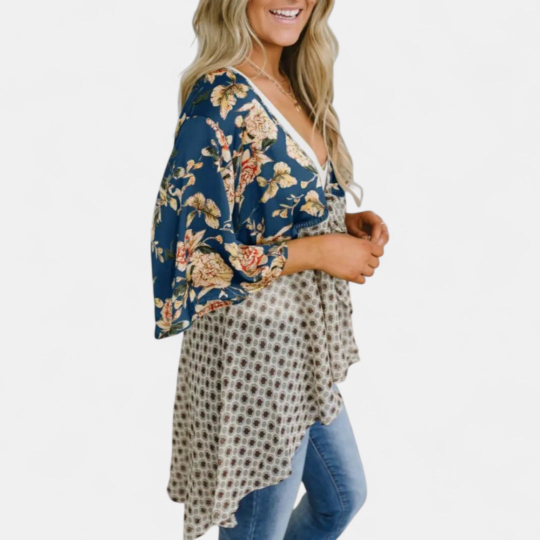 SERAPHINA™ – Floral Boho Ruffle Kimono Cardigan