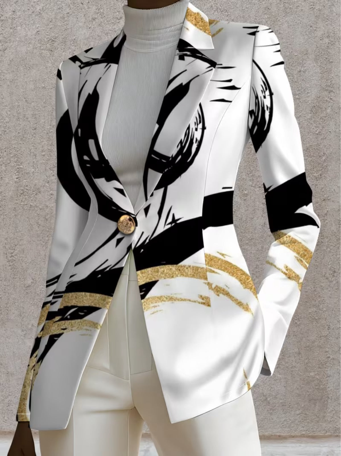 Noelle Abstract Brushstroke Blazer