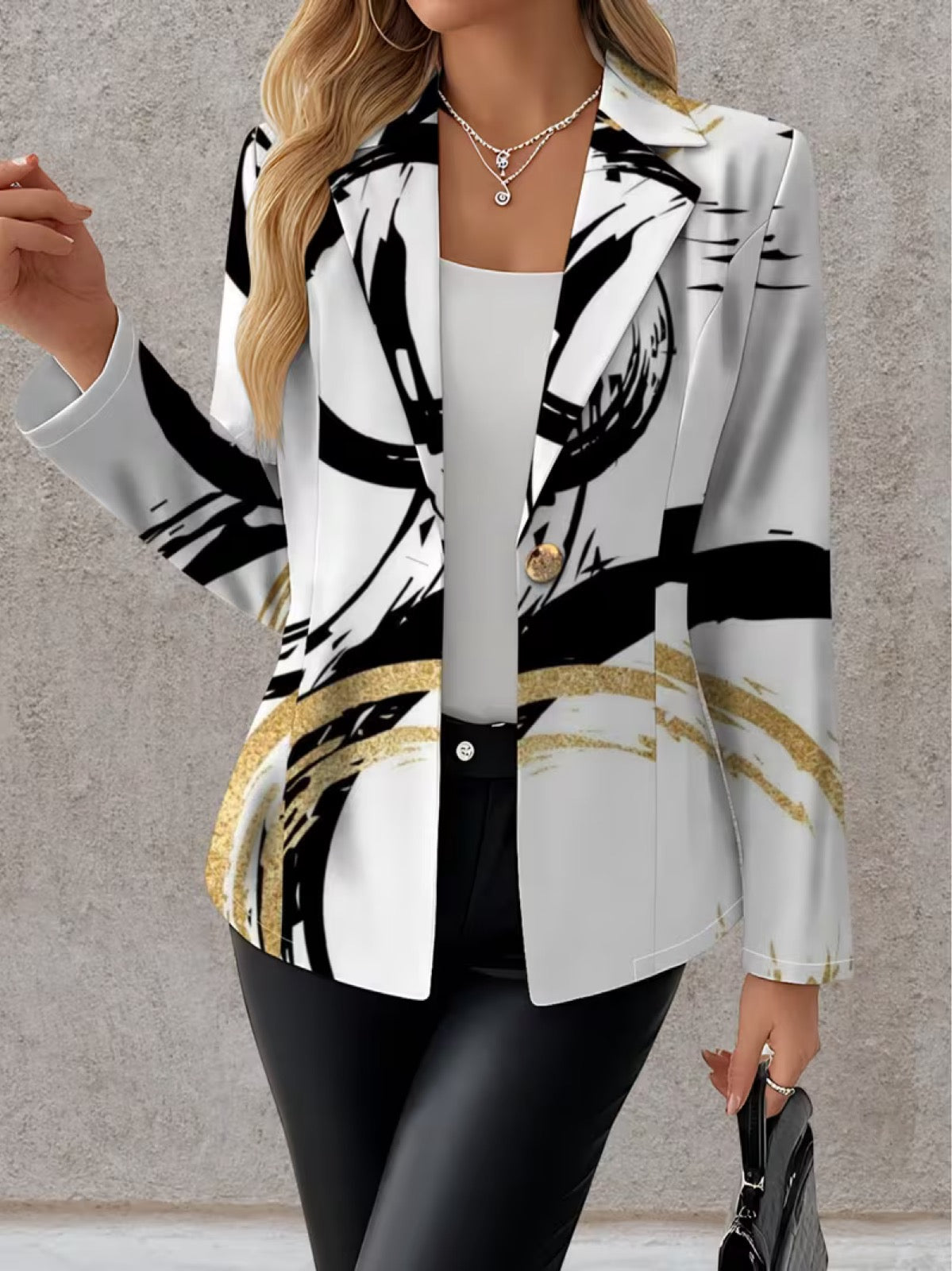 Noelle Abstract Brushstroke Blazer