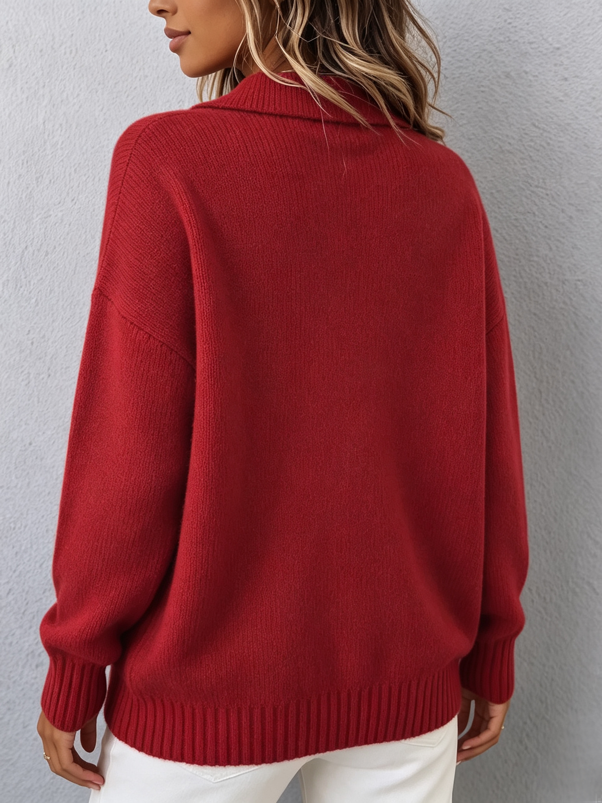 Judith Chic Polo Hooded Knit Sweater