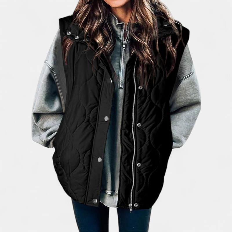 OLIVIA | Women's Casual Oversized Puffer Vest with Stand Collar